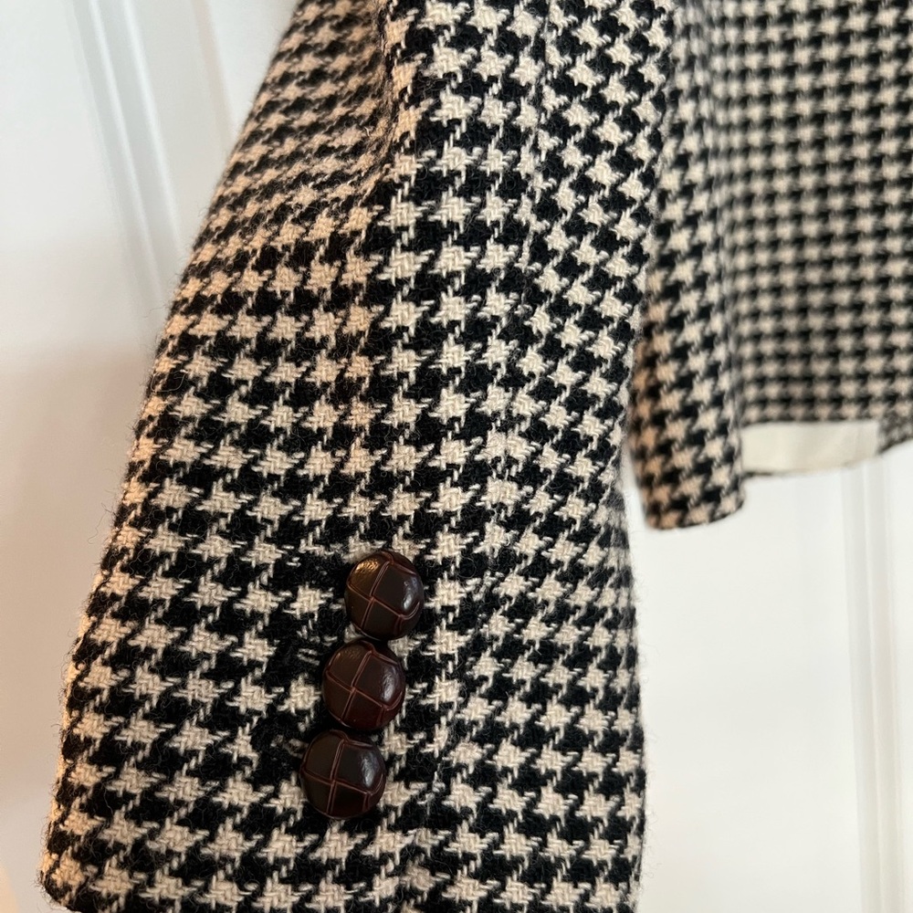 J. Crew Black and White Houndstooth Blazer (sz 12) - Picture 4 of 6